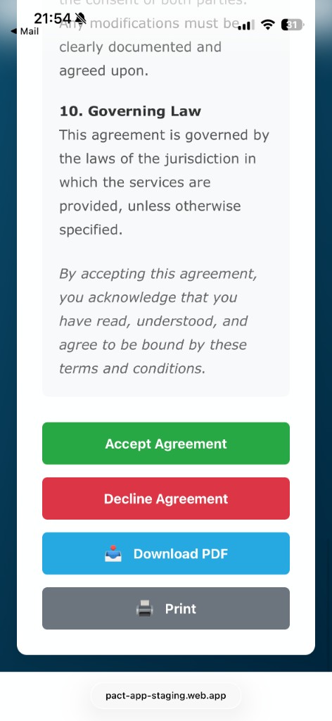 Pact Agreement
